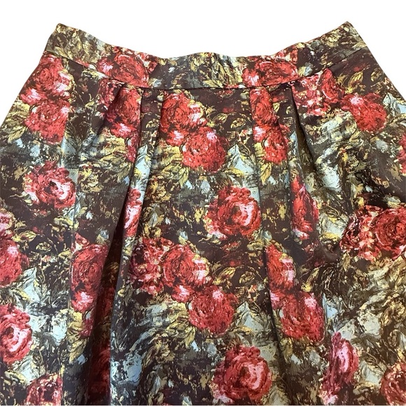 Eva Mendes New York & Co Floral A-Line Midi Skirt Size 16 - Picture 3 of 5